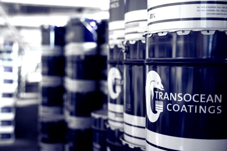 Transocean paint drums in warehouse